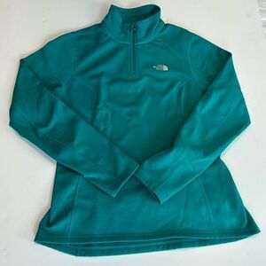 The North Face green/turquoise quarter-zip, women’s M, like new